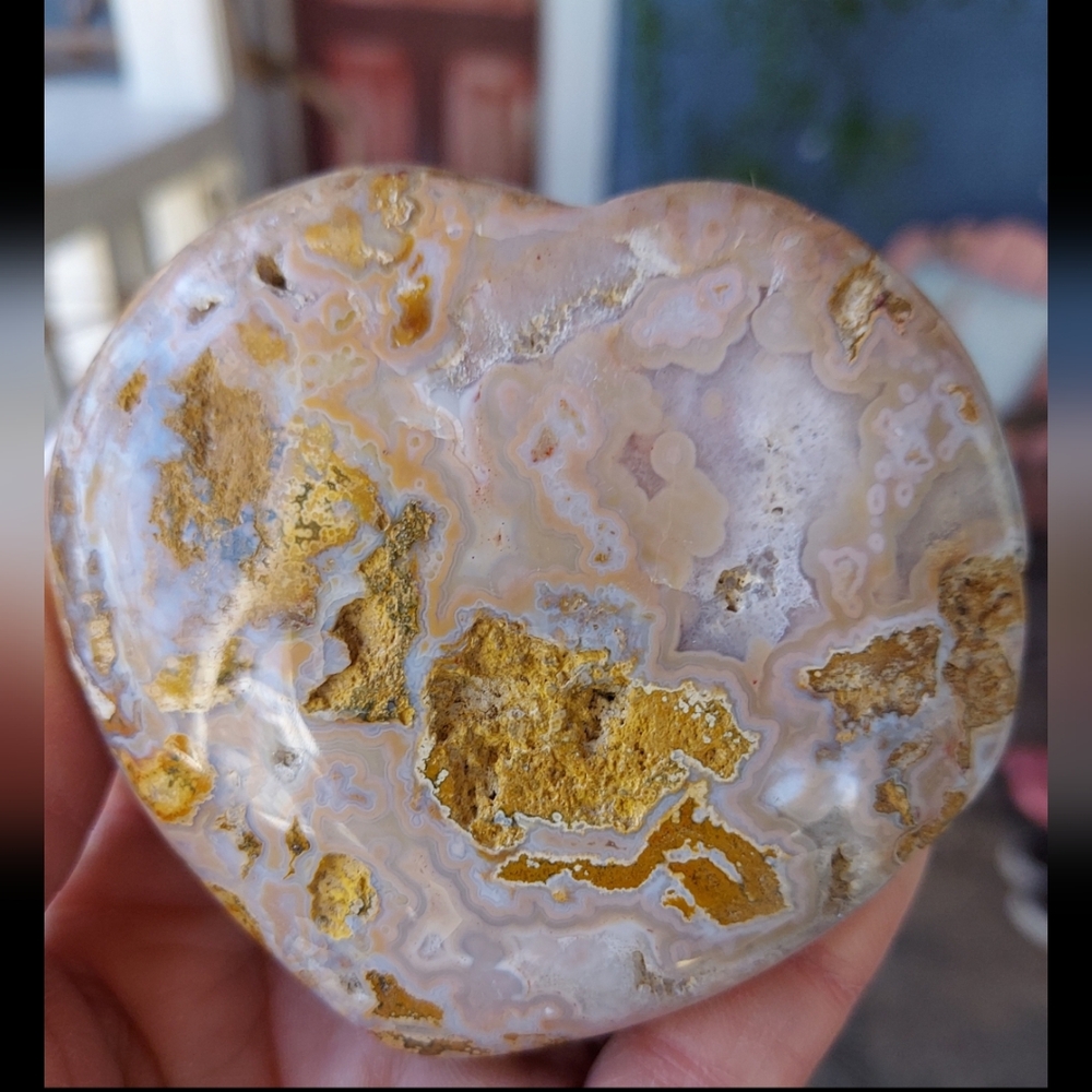 Puffy Ocean Jasper Heart
